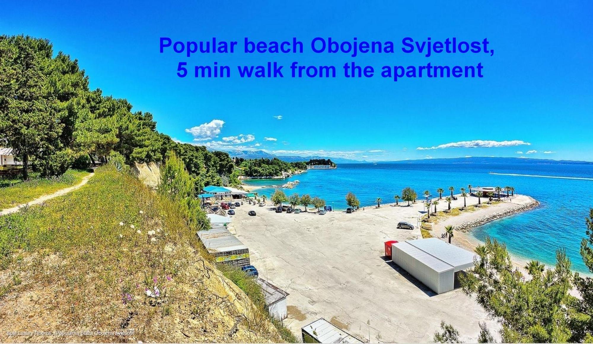 Beachfront Apartment Drazen, With Garden And Parking 斯普利特 外观 照片